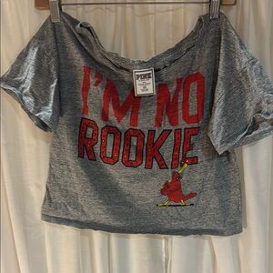 PINK Victoria's Oversized Cropped St. Louis Cardinals Tee Shirt Sz XS